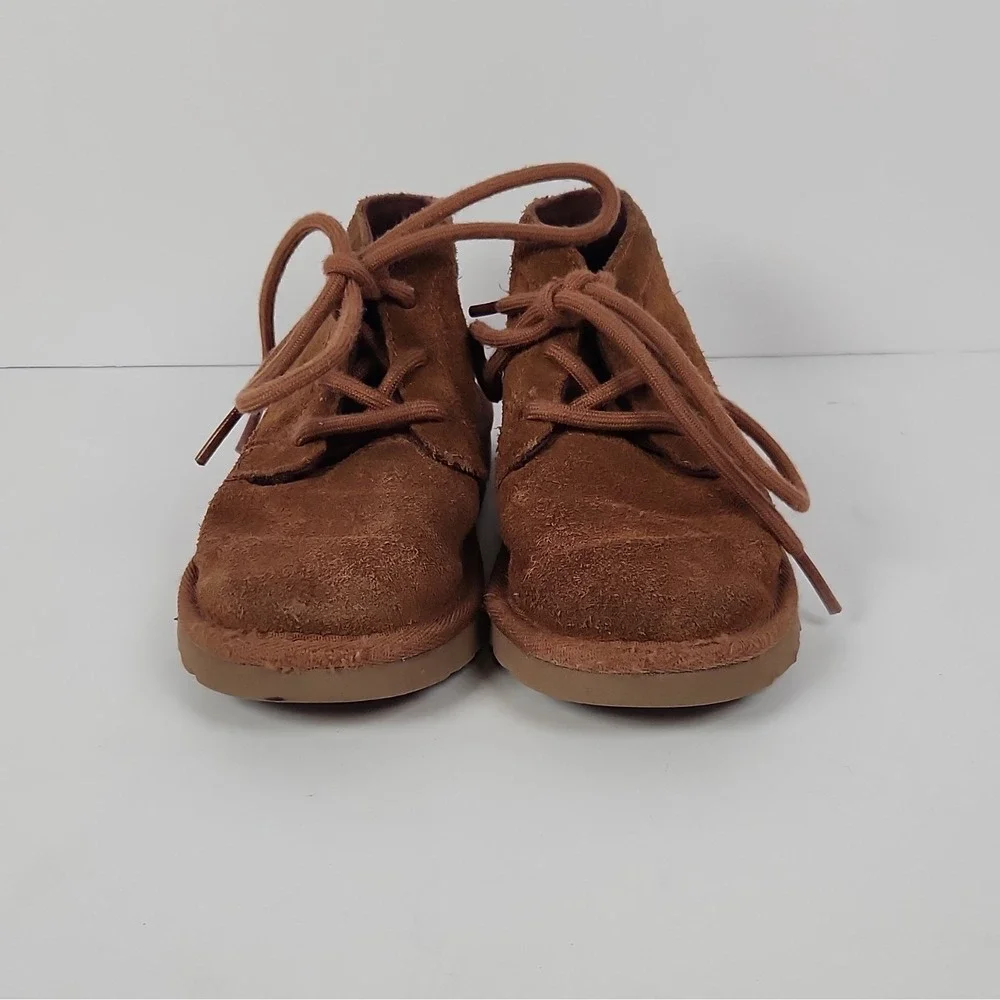 UGG Neumel Kids Boots Chestnut Brown Suede Chukka Lace Up 1010269K 10T